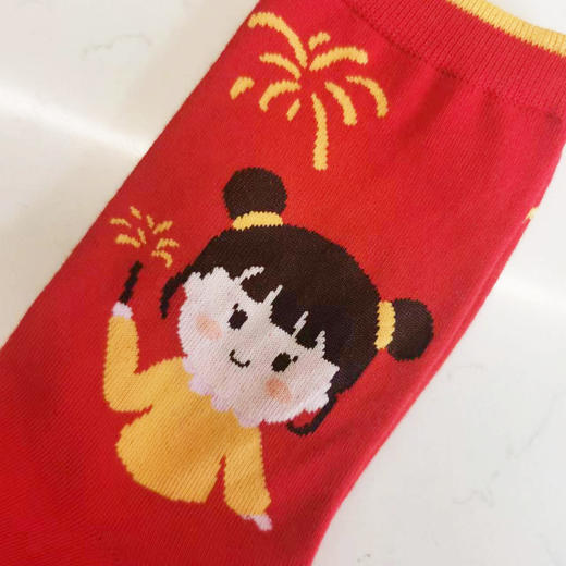 [2双]时尚鸿运袜新年快乐[6双6折 2222217] 商品图2