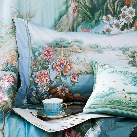 【6F】富安娜国绣独幅床单四件\国风系列·如画河山，吊牌价6980~7980，+199元，再得吊牌价1980~2380的蚕丝大豆暖芯春秋被\星婉1条 商品图4