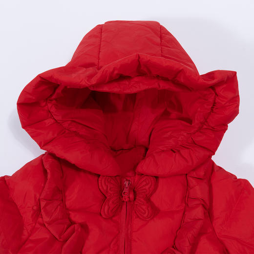 贝贝怡女童拜年服羽绒服保暖儿童新年外套大红新款时尚冬装童装ZB4CS011 商品图2