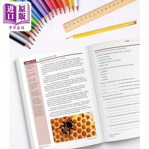 【中商原版】Carson Dellosa Spectrum Science Grade 3 光谱练习册 科学系列 3年级 8-9岁 小学三年级 美国CarsonDellosa 商品图3