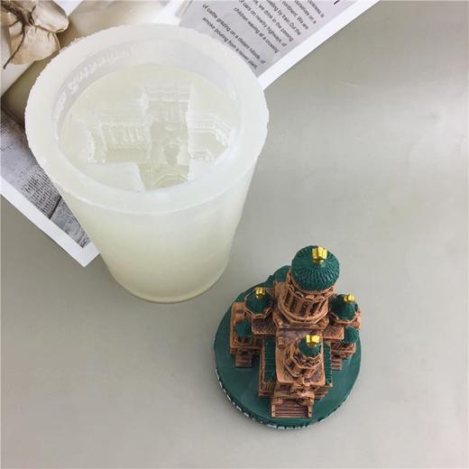 DIY索菲亚教堂硅胶模具烘焙蛋糕装饰模具建筑造型石膏滴胶蜡烛模 商品图2