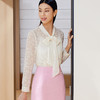 玳莎羊毛蕾丝提花两件套小衫女2024春季新款飘带设计感优雅上衣  EA31307 商品缩略图1
