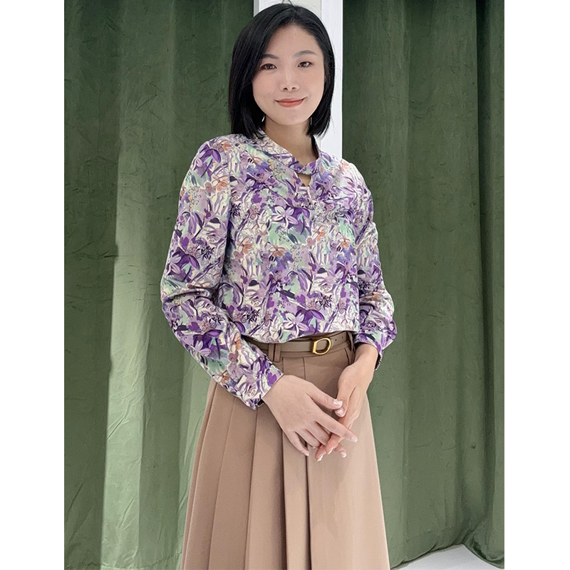 EIIR司歌灯芯绒印花衬衫长袖圆领ET881463