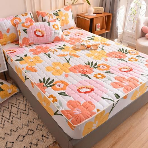QY-（总）新款磨毛夹棉床笠床罩床单床裙纯色印花 商品图2