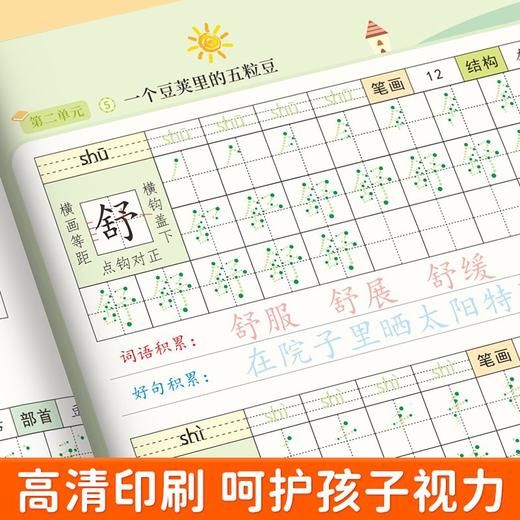 四五六年级课本同步练字帖小学生人教版语文上下册点阵硬笔描红本 商品图7