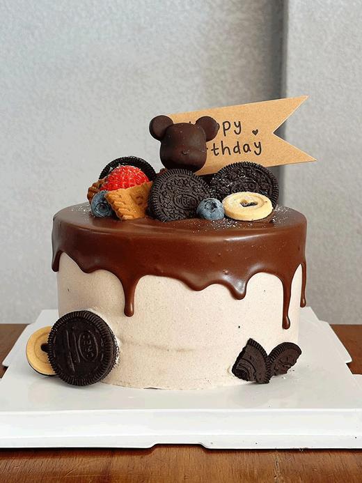 蛋糕定制—巧克力熊（默认夹心为芒果，不能吃芒果的下单请备注夹心火龙果） 商品图0