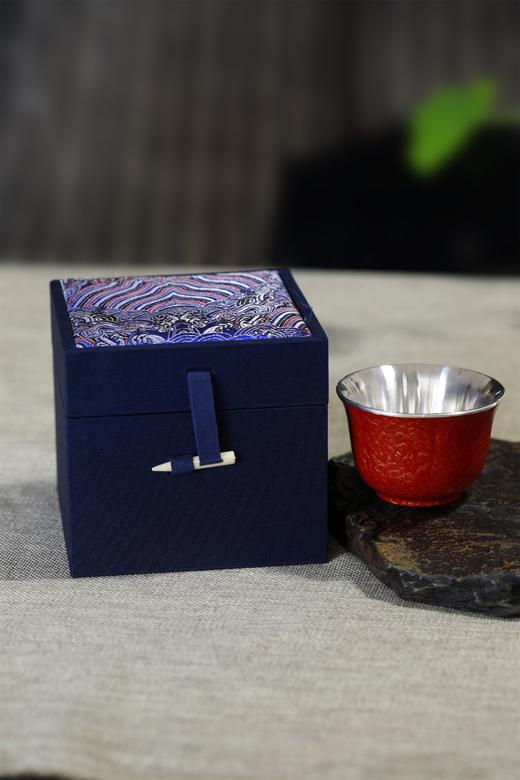 大漆银杯°海棠花杯（漆纹随机） 商品图5