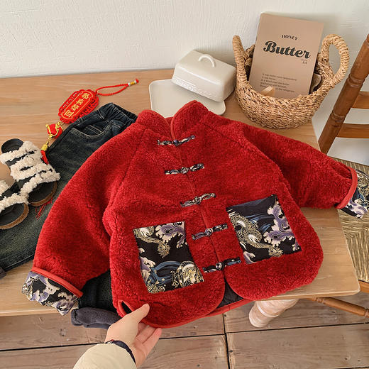 【YW】无忧购儿童韩版年服夹棉加厚保暖国潮风上衣5238（截单后7天发货)25年清仓捡漏 商品图4