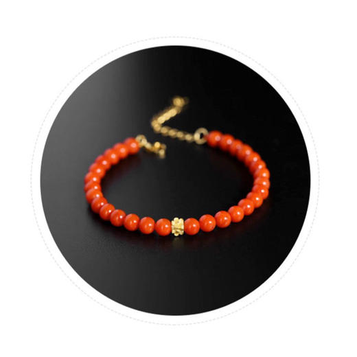 隽秀 国潮赤玉南红玛瑙本命年手链 可调节  水润油亮 匠心之作 商品图4