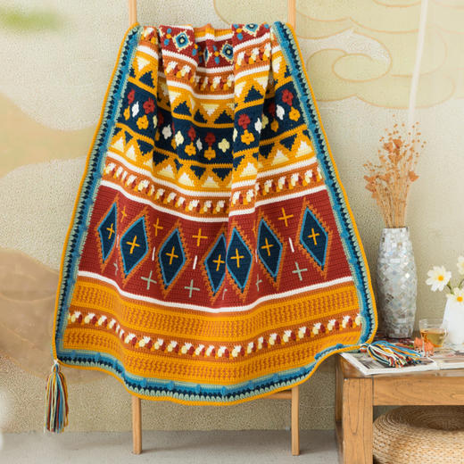 苏苏姐家帕拉孜钩针提花毯手工编织自制diy钩针毯子材料包毛线团 商品图1