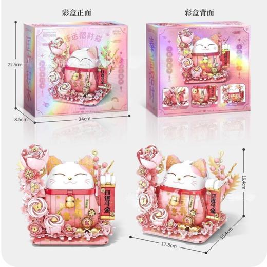 新年礼物玩具招财猫金桔树拼装积木国潮摆件春节送礼节日礼物礼品 商品图6