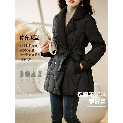 裁缝学苑AX159 中长款收腰系带西装领羽绒服纸样女装显瘦打版裁剪样板 商品图3