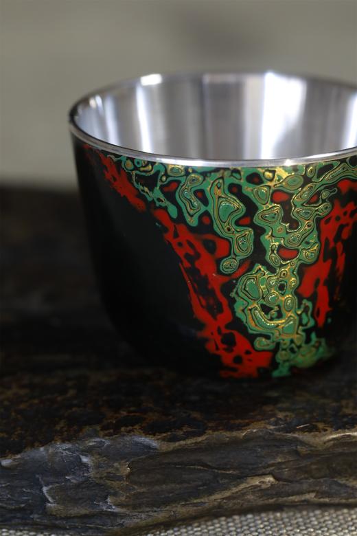 大漆银杯°直口杯（漆纹随机） 商品图6
