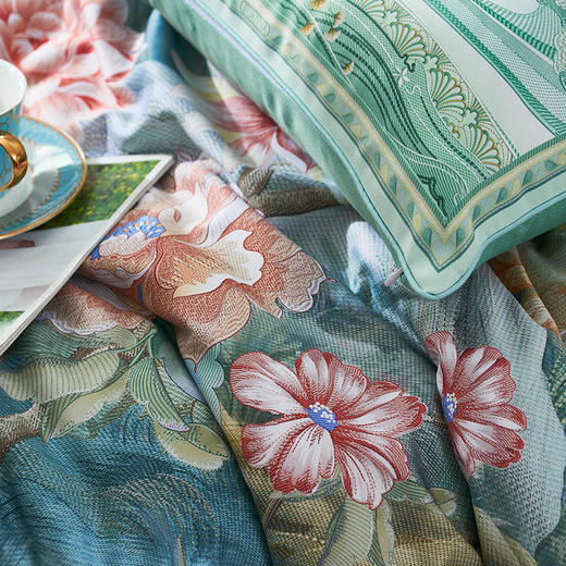 【6F】富安娜国绣独幅床单四件\国风系列·如画河山，吊牌价6980~7980，+199元，再得吊牌价1980~2380的蚕丝大豆暖芯春秋被\星婉1条 商品图6