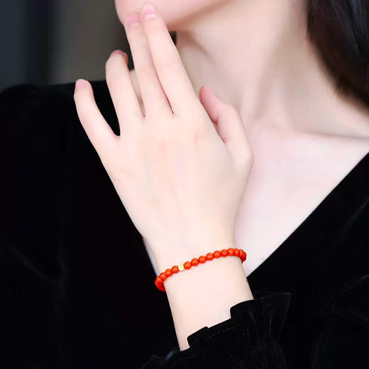隽秀 国潮赤玉南红玛瑙本命年手链 可调节  水润油亮 匠心之作 商品图1
