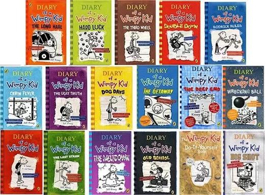 小屁孩日记英文原版 17册 Diary of a Wimpy Kid 1-16+DIY笔记本 儿童英语小说小学生课外读物幽默漫画章节书 商品图1