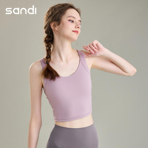 SANDI品牌美背裸感磨毛瑜伽背心SU21A04 商品图3