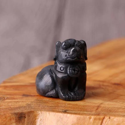 和田墨玉【旺财】小摆件一对 商品图4