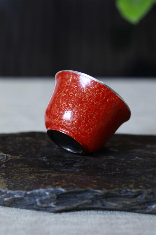 大漆银杯°海棠花杯（漆纹随机） 商品图2