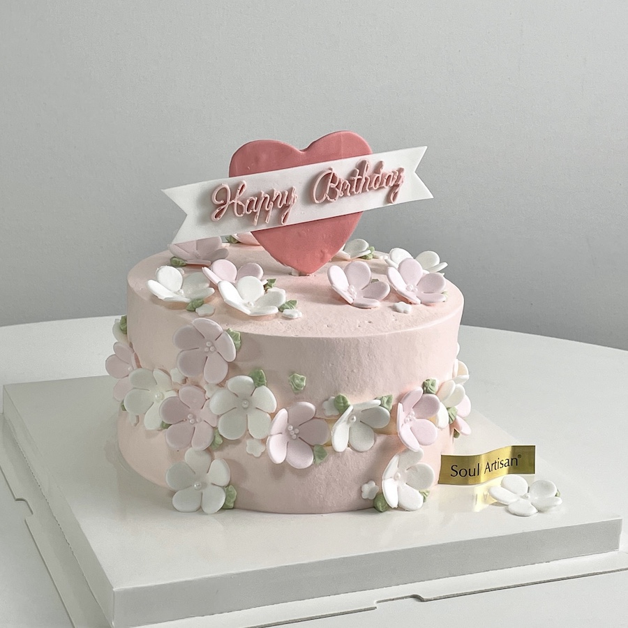 清新翻糖小花蛋糕