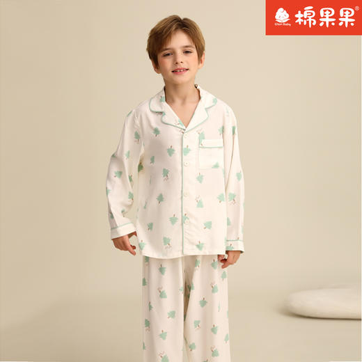 棉果果专柜同款春季新品内衣家居男女宝5A抗菌抗菌梭织对开家居服M111304424744 商品图0