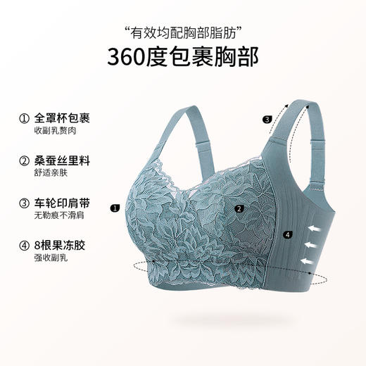 调整型内衣女士小胸聚拢显大上托收副乳防下垂品牌大胸显小文胸罩月光伊人养护文胸 商品图2