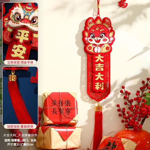 2025龙年福字挂件新年装饰品春节过年客厅醒狮挥春大门口挂饰布置 商品图13