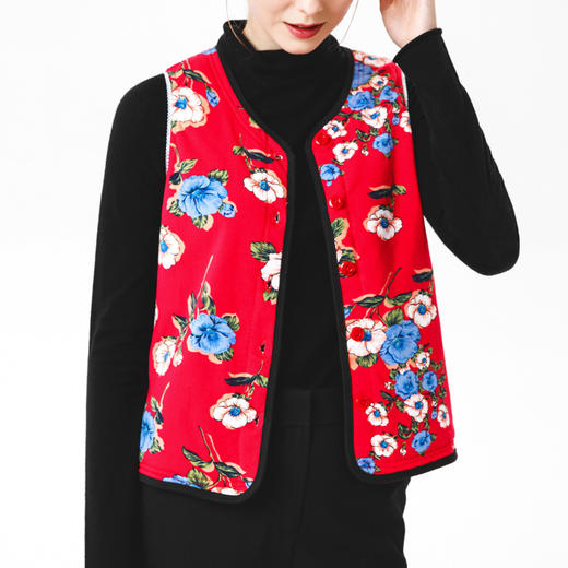 金三塔女丝绵印花背心100%长丝绵   NZF9D733 商品图0