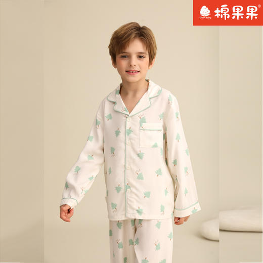 棉果果专柜同款春季新品内衣家居男女宝5A抗菌抗菌梭织对开家居服M111304424744 商品图7