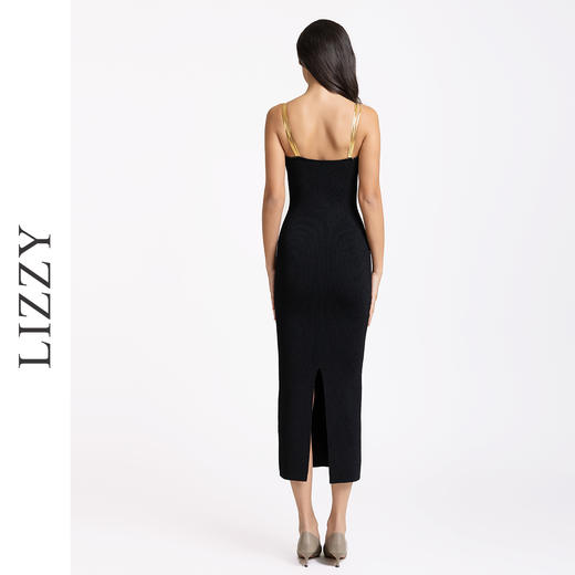 LIZZY 早秋性感吊带针织连衣裙露背无袖宴会礼服连衣裙中长款女7926 商品图4