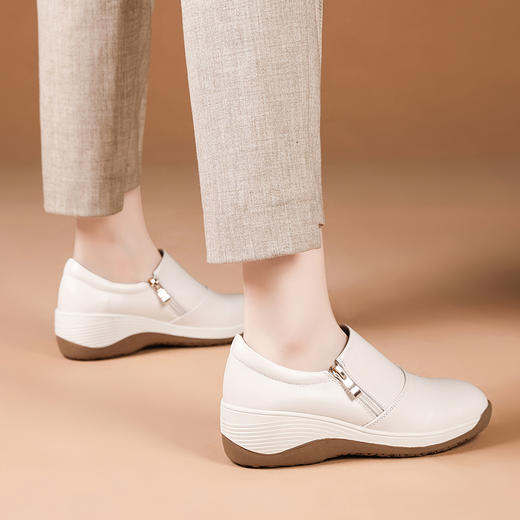 舒适休闲，新款厚底全真皮妈妈鞋系带拼色女鞋子BZ-ZC013-21B 商品图10