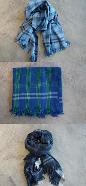 KHADI&CO 羊毛格纹围巾(3色可选)
