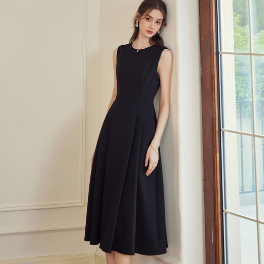 *【罗衣】优雅大摆赫本风连衣裙2025春装新款高级黑色年会礼服裙09928 商品图4