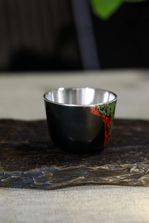 大漆银杯°直口杯（漆纹随机） 商品图3