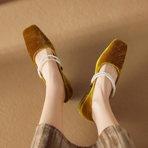 复古优雅，丝绒复古玛丽珍单鞋DQ1920 商品图7