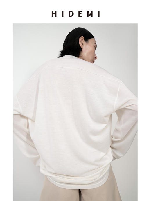 HIDEMI “我们的第一件龟背T”系列美利奴羊毛基础款简约柔软圆领打底衫 商品图6