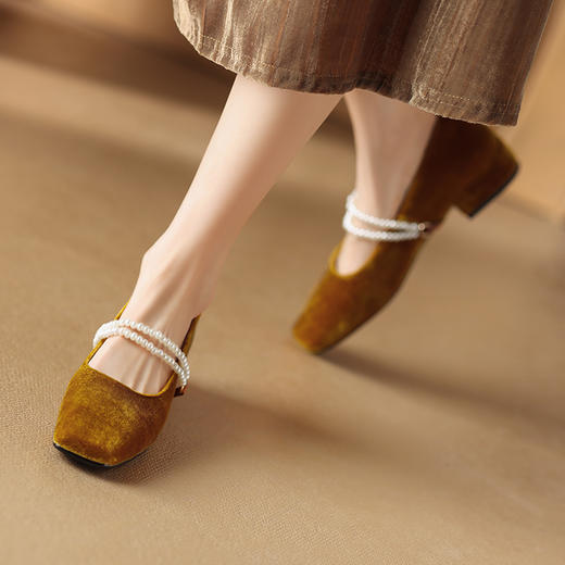 复古优雅，丝绒复古玛丽珍单鞋DQ1920 商品图9