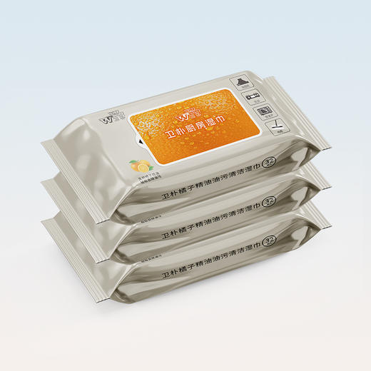 【买4送1共5包】wipewipe卫朴厨房清洁湿巾 去油污 家用加大加厚 抹布湿纸巾 特含日本进口橘子精油 厨房清洁好帮手 商品图1