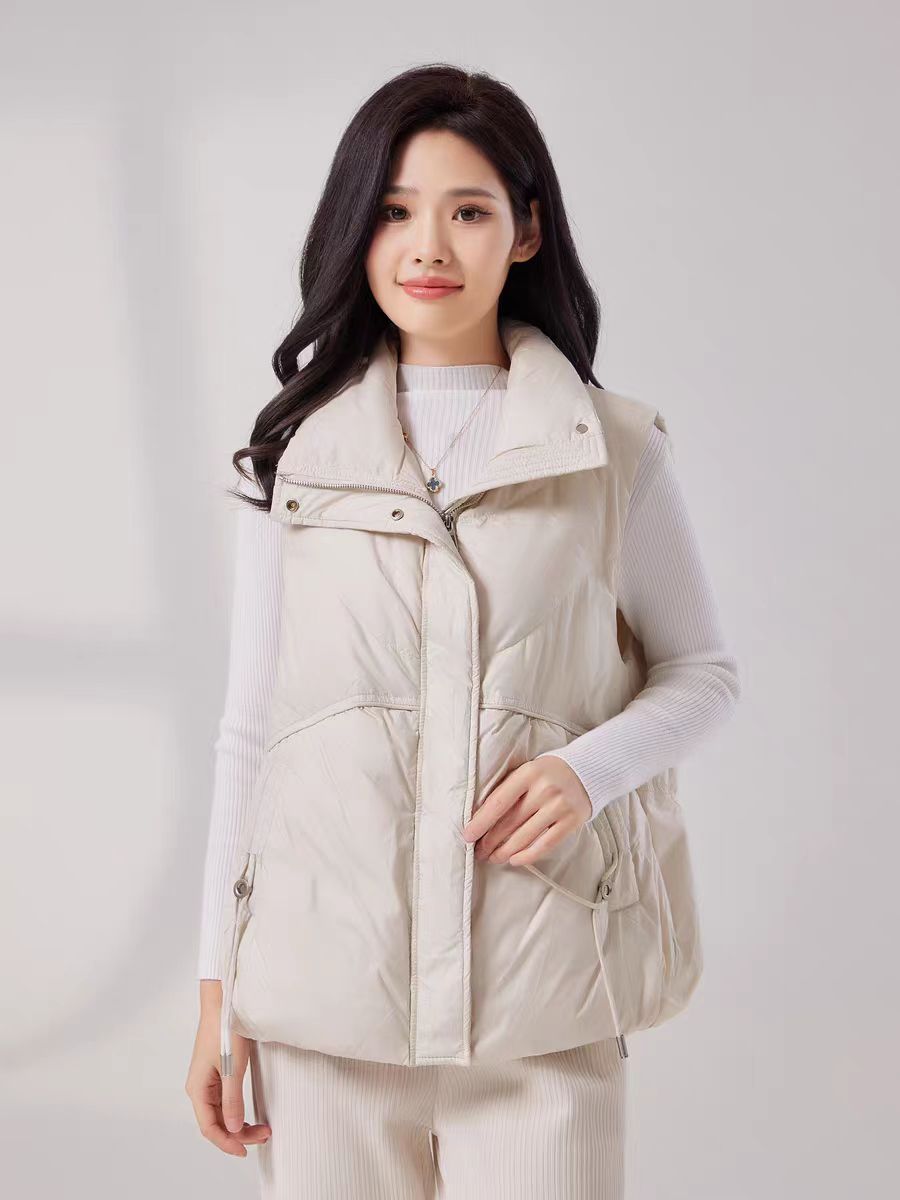 D6233         时尚气质休闲立领百搭羽绒马甲外套（特价不退换）