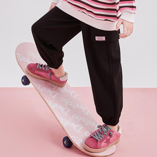 笛莎DEESHA童装女童裤子2024春季新款宽松休闲工装裤 商品图0