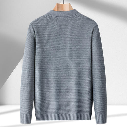 【华夫格含羊毛】罗蒙秋冬肌理感polo衫男长袖针织衫男休闲百搭毛衣男t恤 商品图6