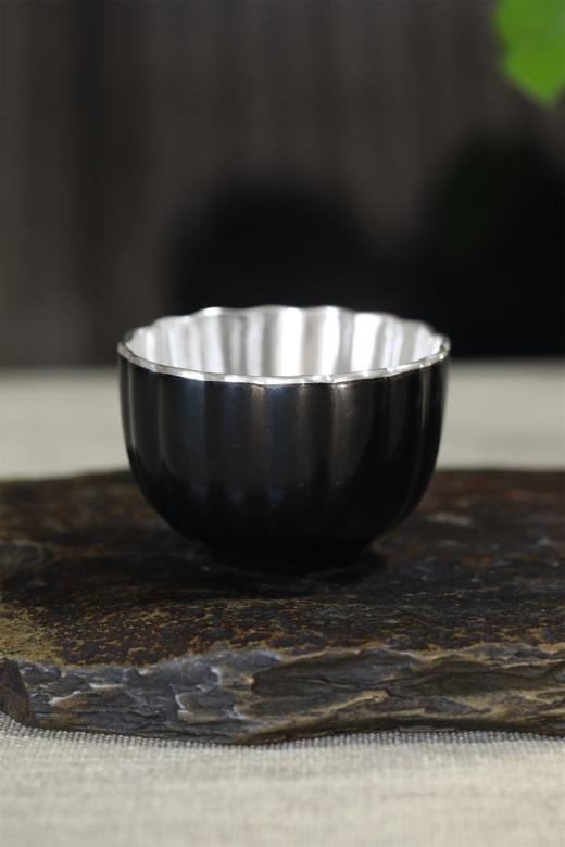 大漆银杯°菊韵花瓣杯（漆纹随机） 商品图3