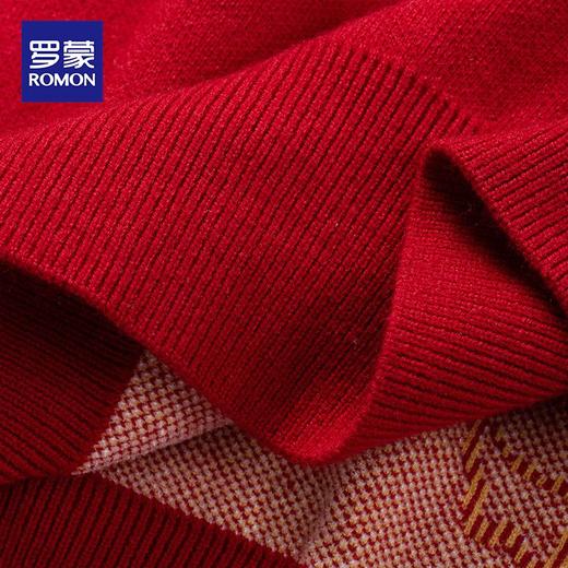 【明星款】罗蒙秋冬林志颖同款龙年毛衣男时尚红色毛衣男士毛衣男士针织衫 商品图9