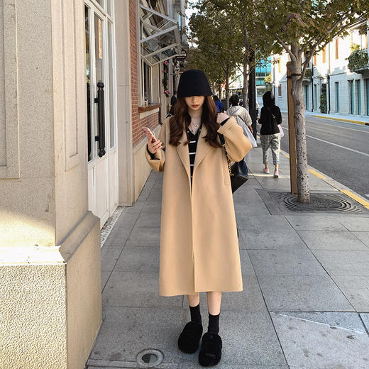 金蘑菇菇 黑标羊绒 纽约大衣 / 经典永存   松弛感羊绒大衣呢外套 商品图3