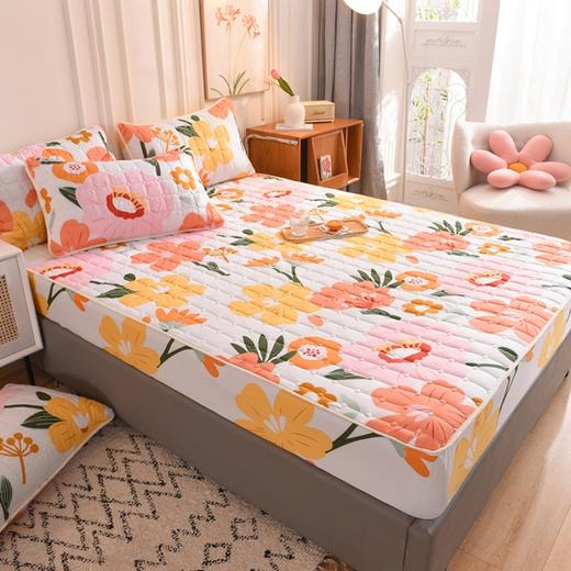 QY-（总）新款磨毛夹棉床笠床罩床单床裙纯色印花 商品图3