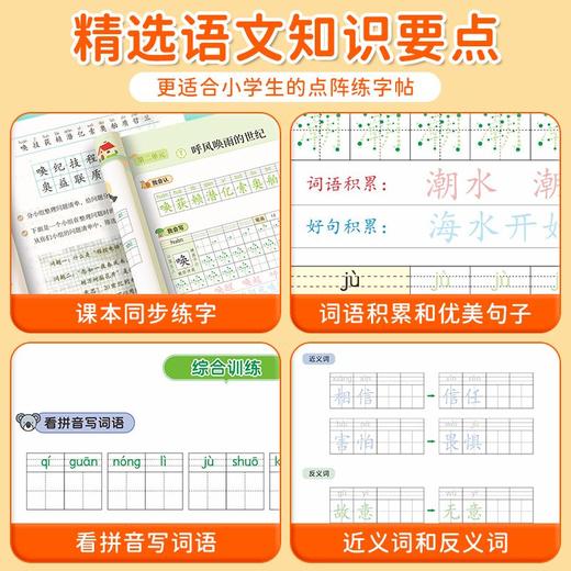 四五六年级课本同步练字帖小学生人教版语文上下册点阵硬笔描红本 商品图5