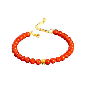 隽秀 国潮赤玉南红玛瑙本命年手链 可调节  水润油亮 匠心之作