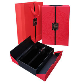 红色对开红酒礼盒