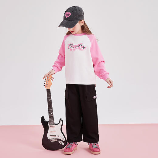 笛莎DEESHA童装女童裤子2024春季新款宽松休闲工装裤 商品图2