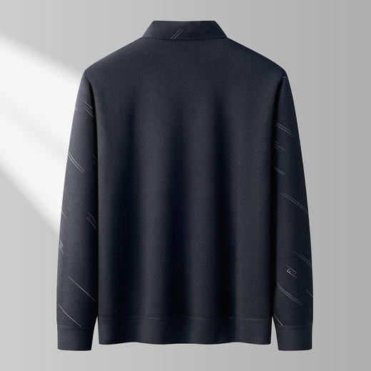 27DKTD9106【海利绒面料】罗蒙速暖绒内里加绒假两件衬衫领针织衫男士毛衣男衬衫 商品图4